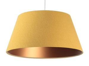 Żółto-miedziana lampa wisząca stożek - S410-Egida