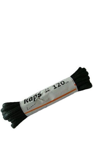 Czarne okrągłe grube woskowane sznurówki do butów 120 cm Kaps