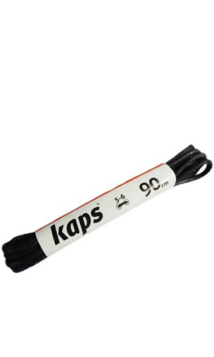 Czarne okrągłe cienkie woskowane sznurówki do butów 90 cm Kaps