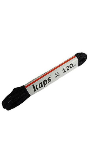 Czarne okrągłe cienkie woskowane sznurówki do butów 120 cm Kaps
