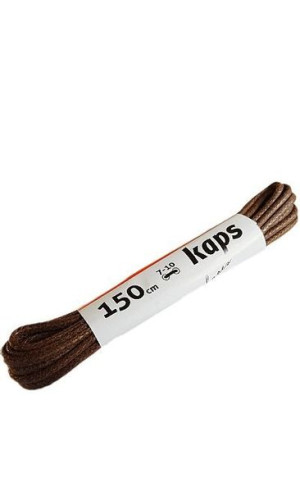 Brązowe woskowane sznurówki do butów okrągłe cienkie 150 cm Kaps