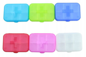 Pojemnik na tabletki - pill box - pudełko CZERWONE