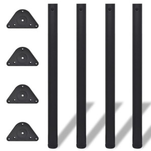 4 Nogi do stołu z regulacją wysokości 870 mm Czarne