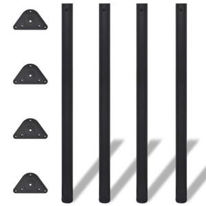 4 Nogi do stołu z regulacją wysokości 1100 mm Czarne