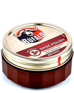 Brązowa pasta do butów, 75 ml, Shoe Polish Bufalo