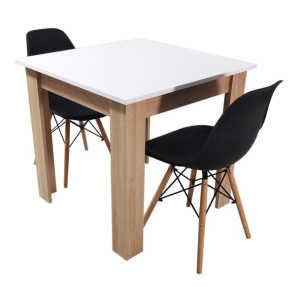 Zestaw stół Modern 80 WS i 2 krzesła Milano czarne