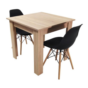 Zestaw stół Modern 80 sonoma i 2 krzesła Milano czarne