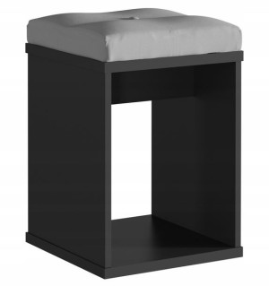 Taboret z siedziskiem do toaletki kosmetycznej CZARNY
