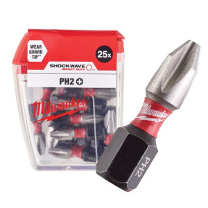 MILWAUKEE końcówki bity Ph2 udar SHOCKWAVE 25sztuk