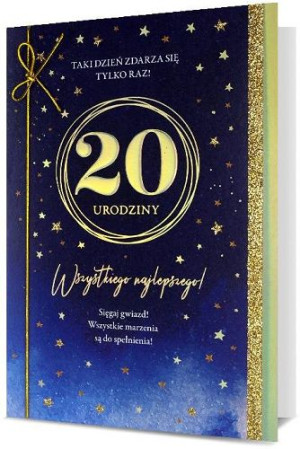 Kartka z okazji 20 urodzin pięknie zdobiona H2609