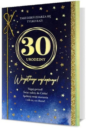 Kartka na 30 urodziny bogato zdobiona H2610