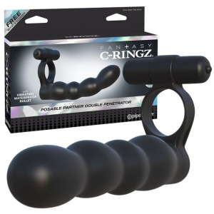 Pipedream PARTNER DOUBLE PENETRATOR Nakładka na penisa z wibracjami do podw