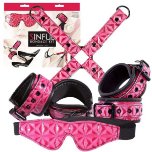 NS Novelties SINFUL BONDAGE KIT Zestaw do krępowania, Różowy