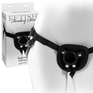 Fetish Fantasy BEGINNERS HARNESS Klasyczna uprząż do strap-on, Czarna PVC