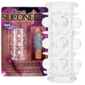 Seven Creation SILICONE SLEEVE Nakładka na penisa z wypustkami, TPE Przezro