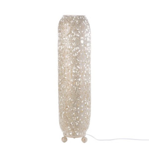 Lampa stojąca metalowa kremowa MURES
