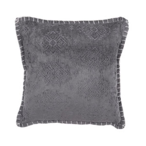 Poduszka dekoracyjna tłoczona 45 x 45 cm szara MELUR