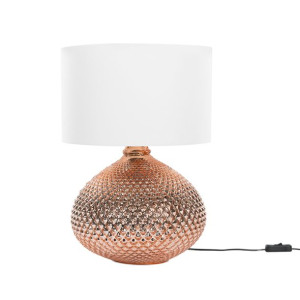 Lampa stołowa szklana miedziana MADON