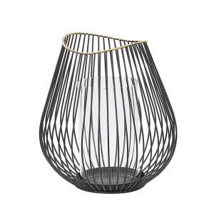 Lampion metalowy 22 cm czarny THURSTON