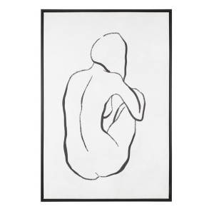 Obraz na płótnie w ramie 63 x 93 cm czarno-biały RIVAROTTA