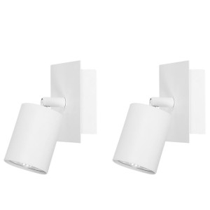 Zestaw 2 lamp ściennych metalowy biały TIGRIS