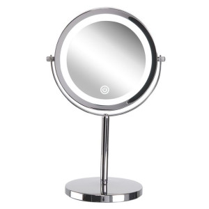 Lusterko kosmetyczne LED ø 20 cm srebrne VERDUN