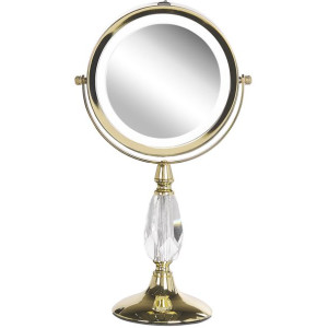 Lusterko kosmetyczne LED ø 18 cm złote MAURY