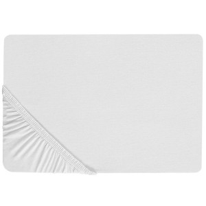Bawełniane prześcieradło z gumką 160 x 200 cm białe HOFUF