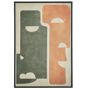 Obraz na płótnie w ramie dwie twarze 63 x 93 cm wielokolorowy CANTIERE