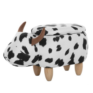 Pufa zwierzak ze schowkiem czarno-biała COW