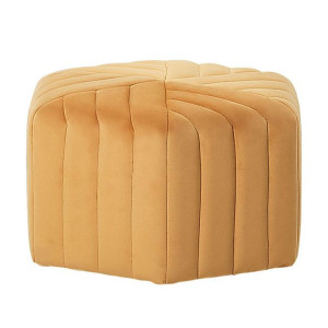 Puf welurowy 29 x 53 x 48 cm żółty MURIETTA