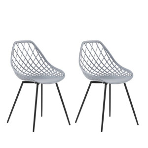 Zestaw 2 krzeseł do jadalni szary CANTON