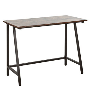 Biurko 100 x 50 cm ciemne drewno z czarnym VILSECK