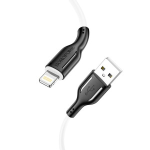 Borofone Kabel BX63 Charming - USB na Lightning - 2,4A 1 metr czarno-biały