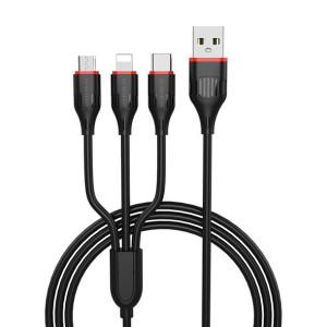 Borofone Kabel BX17 Enjoy 3 w 1 - USB na Typ C, Micro USB, Lightning - 2,4A