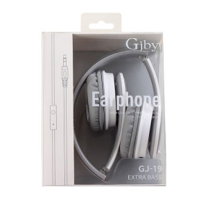 Słuchawki GJBY - AUDIO EXTRA BASS GJ-19 z mikrofonem Białe