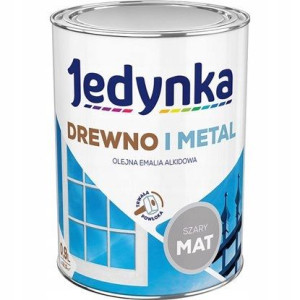 Farba Do Drewna I Metalu Jedynka Szary Mat 0,9l