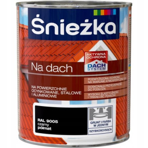 Grunt Farba Do Ocynku Ral 9005 Czarny Półmat 0,75l