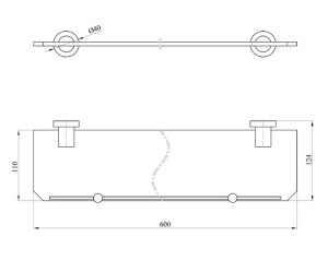 Półka z ramką 60 cm 485/SG INOX