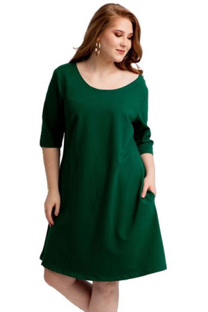 Sukienka HANA trapez dresowa zielona 56 PLUS SIZE