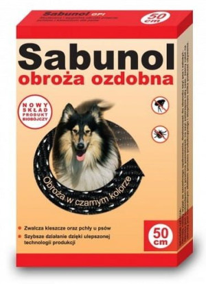 Sabunol GPI Obroża przeciw pchłom dla psa ozdobna czarna 50cm