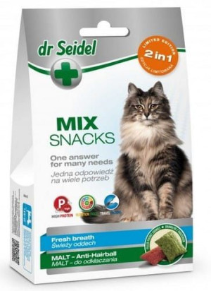Dr Seidel Smakołyki dla kotów 2w1 malt/oddech 60g