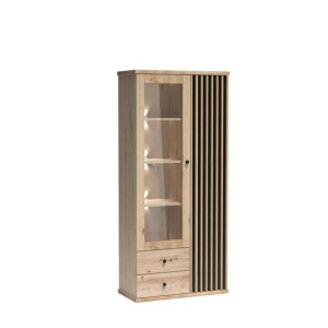 Nowoczesna szafa CELI C2 lamele artisan / czarny