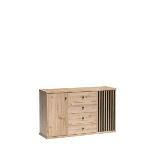 Nowoczesna komoda artisan / czarny  CELI C4 lamele