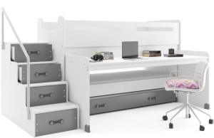 Łóżko piętrowe MAX 1 200x80 dla dzieci z BIURKIEM