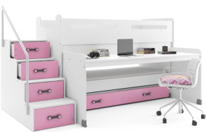 Łóżko piętrowe MAX 1 200x80 dla dzieci z BIURKIEM