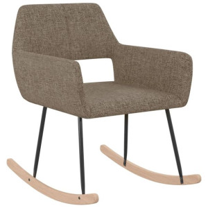Fotel bujany, kolor taupe, tapicerowany tkaniną