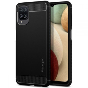 Spigen Rugged Armor Galaxy A12 2020 / 2021 Matte Black