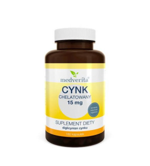 MEDVERITA Cynk Chelatowany 15 mg 180 kaps.