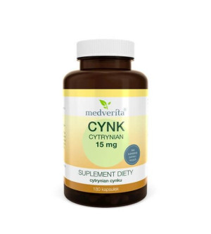 MEDVERITA Cytrynianu Cynku 15 mg 180 kaps.